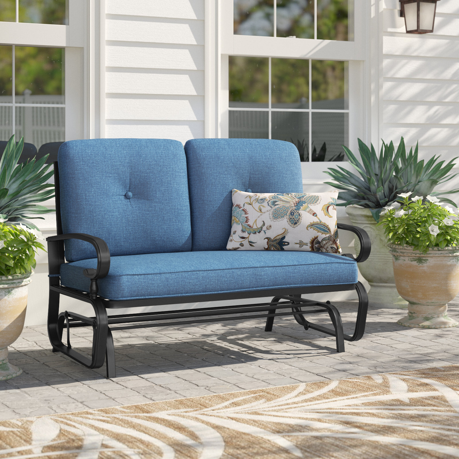 Porch Glider Bench Incbruce Textilene Glider Loveseat 440lb