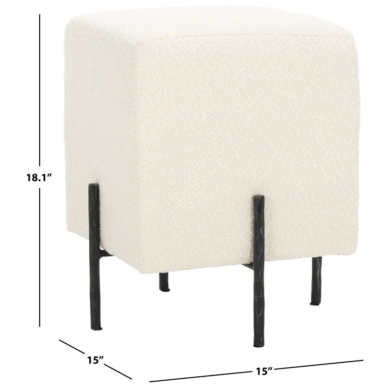 Jessa Square Standard Ottoman, Black