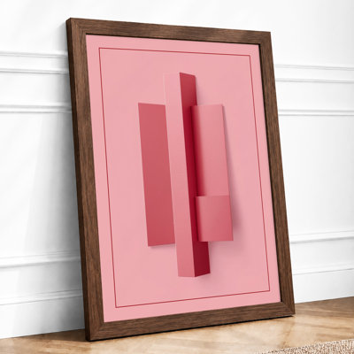 Stacked Forms In Rose Geometric - Print