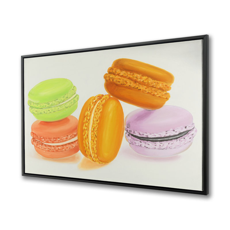 Small bites of macaroons - Hyperrealist Kitchen Canvas Art