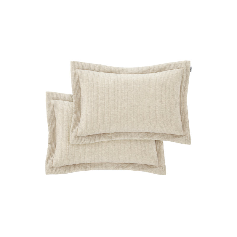 Tamba Jersey Stripe Zofia Oxford Pillowcase, Beige