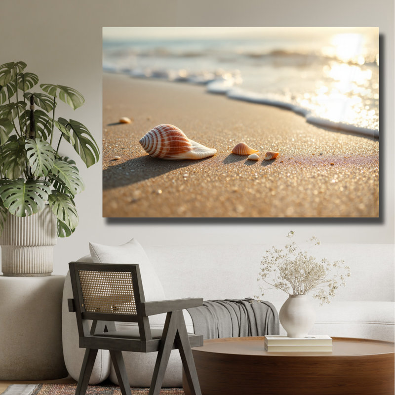 Coquillage en verre trempé coquillage naturel, 16" H x 20" W