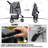 Foldable Pet Stroller, 3 Wheels Folding Carrier Jogger Stroller for Dogs Cats with Canopy and Basket-111302527