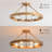 Abigail Wagon Wheel 6-Light Metal Round Rustic Semi-Flush Mount