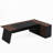 78.7" L-Shaped Executive Desk with File Cabinet and Drawers-1104535992