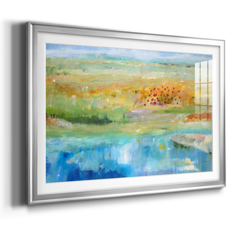 Déplacement - Impression encadrée avec verre biseauté mat et verre, Argent, H 27 po x l 39 po x P 1,5 po