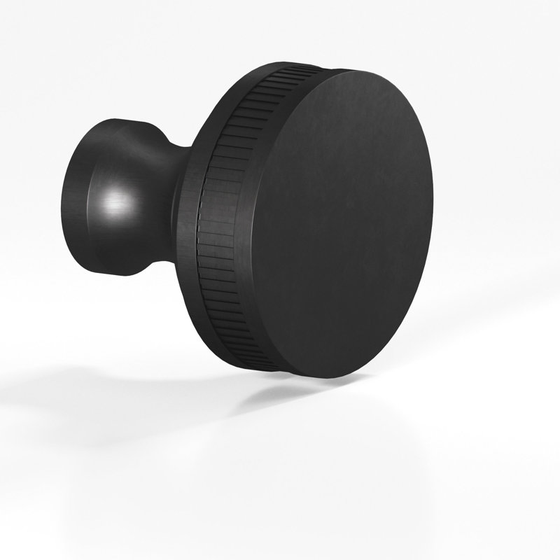 Poignée ronde pour monnayeur, Noir satiné mat, 1.5"
