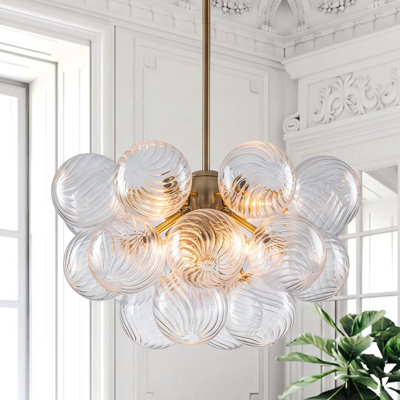 Lustre sphérique en verre 8 lumières