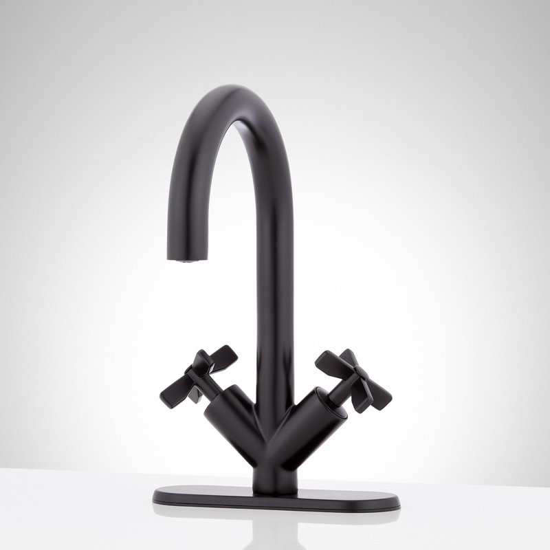 Vassor 1.2 GPM Single Hole Bathroom Faucet, Matte Black