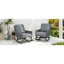 Chaise berçante moderne grise avec coussins de siège et fabrication en bois pour l'extérieur-1971394982