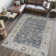 Brandy Rustic Border Low-Pile Machine-Washable Dark Gray/Cream Rug