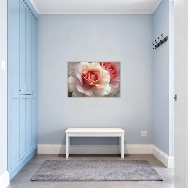 Plantes et fleurs rose tendre à motif floral rose Z251224084240944471, H 28 po x l 40 po