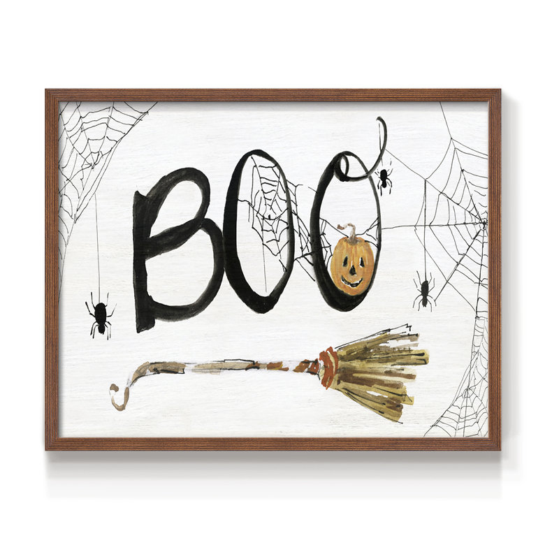 Boo - Imprimé encadré - Restickable, Noyer, H 22 po x l 28 po
