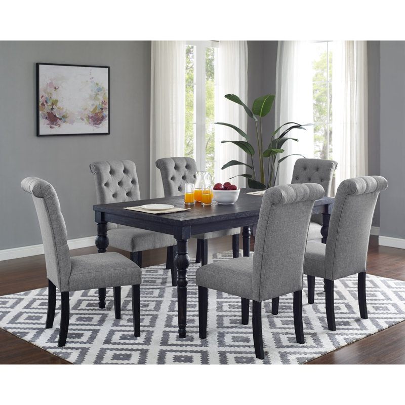 Ensemble de salle à manger Leviton, Grey, Ensemble de cinq pièces : table, quatre chaises