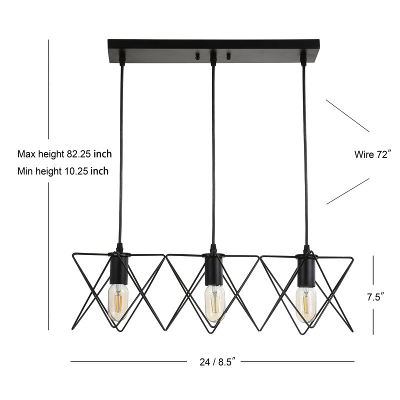 Hemenway 3 - Light Black Kitchen Island Pendant
