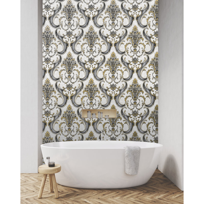 Nallely Damask, Black/Gold