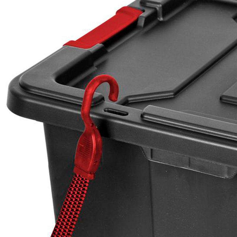 Sterilite Durable Rugged Industrial Tote with Red Latches, 8 Pack, 108 qt.