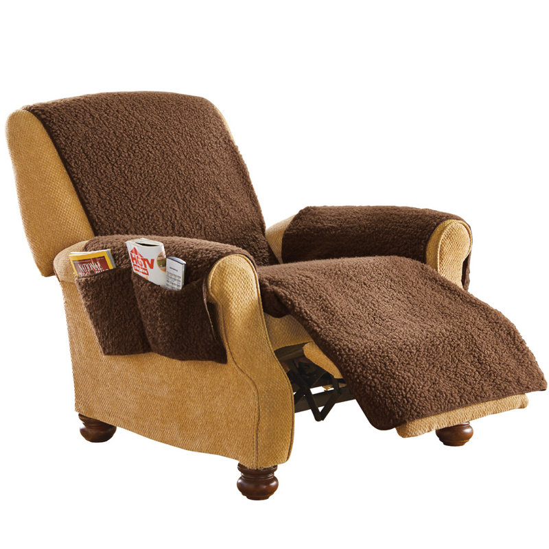 Housse pour fauteuil inclinable à coussins carrés/rectangulaires, Brun