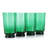 Martha Stewart Crispa 4 Piece 18 Ounce Handmade Hi Ball Glassware Set - Jade Green