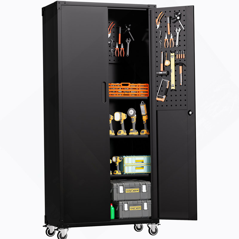Metal Garage Storage Cabinet With Wheels, Storage Cabinet For Home, Office