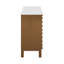 Meuble-lavabo en chêne brun 36 po avec plateau en céramique blanche Cascade-98796178