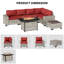 Ensemble modulaire de patio en osier 7 pièces avec table de foyer et ensemble de conversation extérieur rembourré en PEHD 7 pièces-115485501