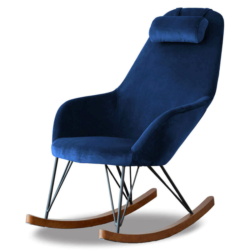 Chaise berçante en velours