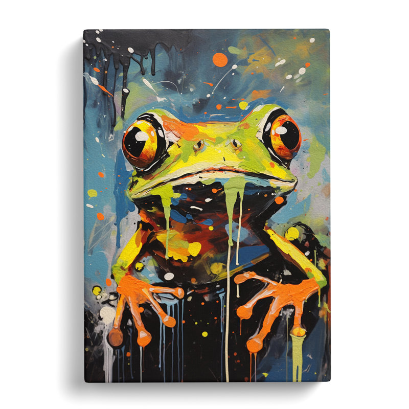 Frog Expressionism - Wrapped Canvas, 50cm H x 35cm W x 3cm D