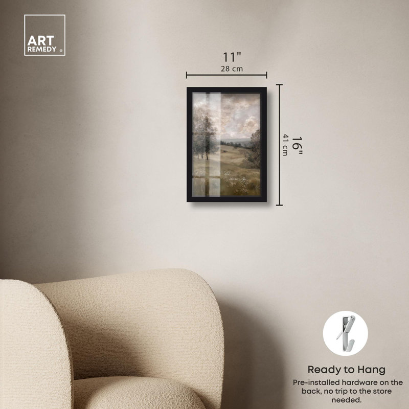 «A Gentle Breeze Shadowbox», impression de paysage par Art Remedy, H 16 po x l 11 po, Noir