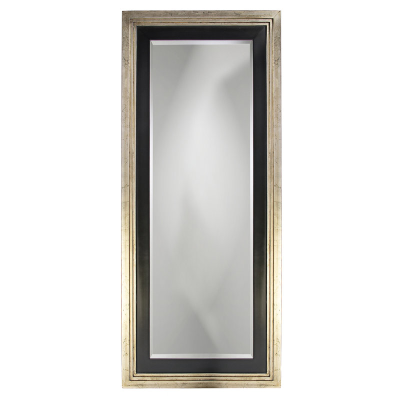 Contemporary Rectangle Solid Wood Beveled Mirror