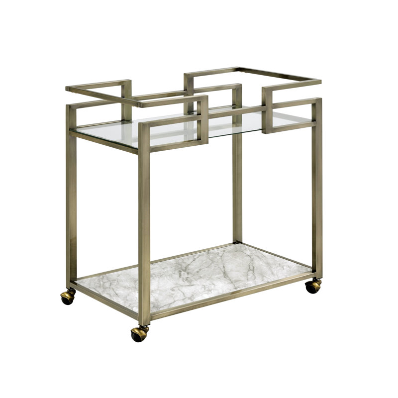 Neilo Clear Glass Kitchen Cart