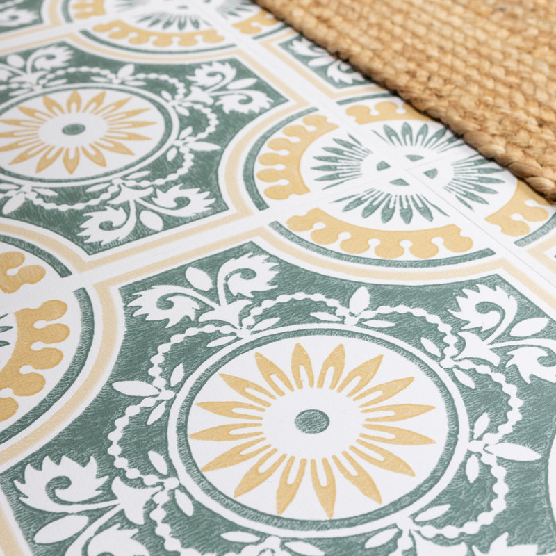 Ezra Yellow 30.48 x 30.48cm Self-adhesive Vinyl Floor Tiles Pack 10 (0.93sqm)