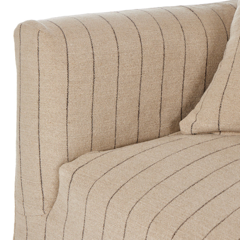 Lowell Slipcover Sofa, Cream Striped