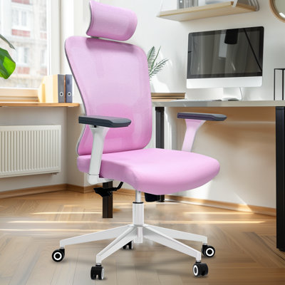 Chaise de bureau ergonomique robuste, chaise d'ordinateur à haut dossier avec accoudoirs pivotants 3D réglables pour un soutien lombaire confortable pouvant supporter jusqu'à 400 lb
