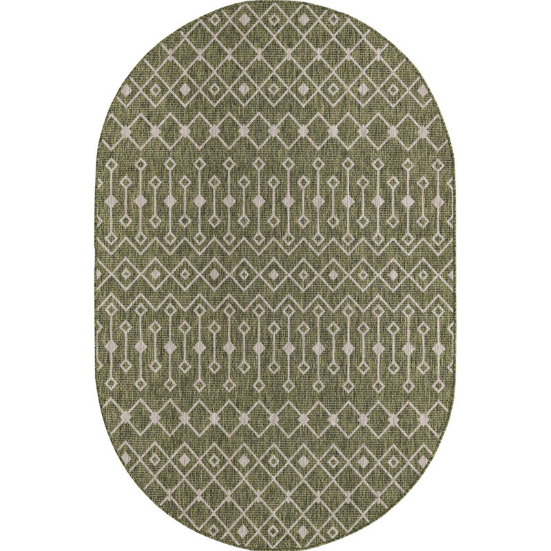 Tapis d'extérieur Preen couleur beige, Ovale 5 pi 3 po x 8 pi