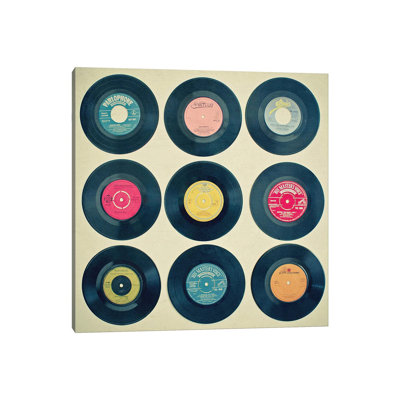 Vinyl Collection 1 Piece Wrapped Canvas Wall Art