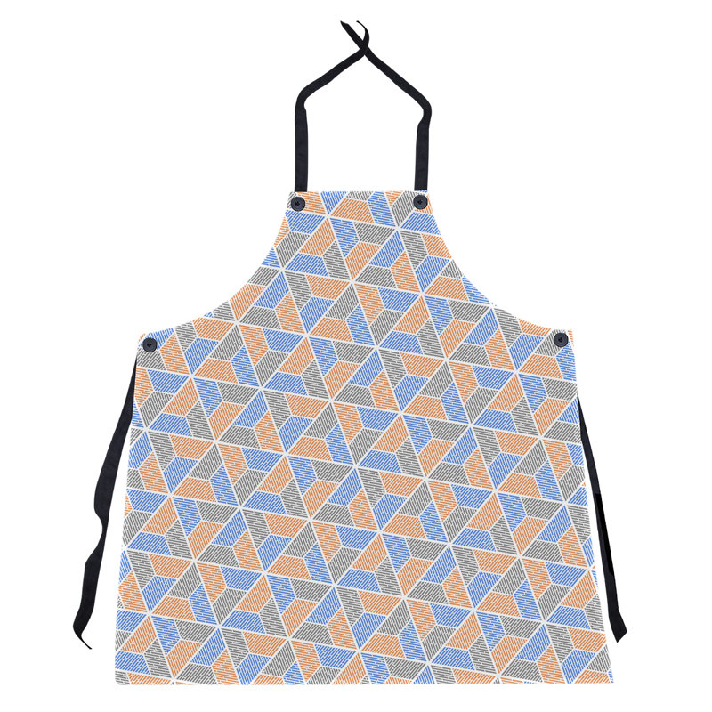 Bib Apron, Blue Orange/Gray