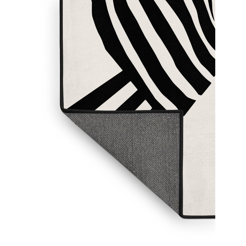 Tapis gris moelleux moelleux à motif zébré moderne Glenmoor, 7 x 10