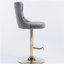 Tabourets de bar pivotants en velours doré à hauteur de siège réglable, tabourets de bar rembourrés modernes avec dossier capitonné confortable, ensemble de 2-1960331987