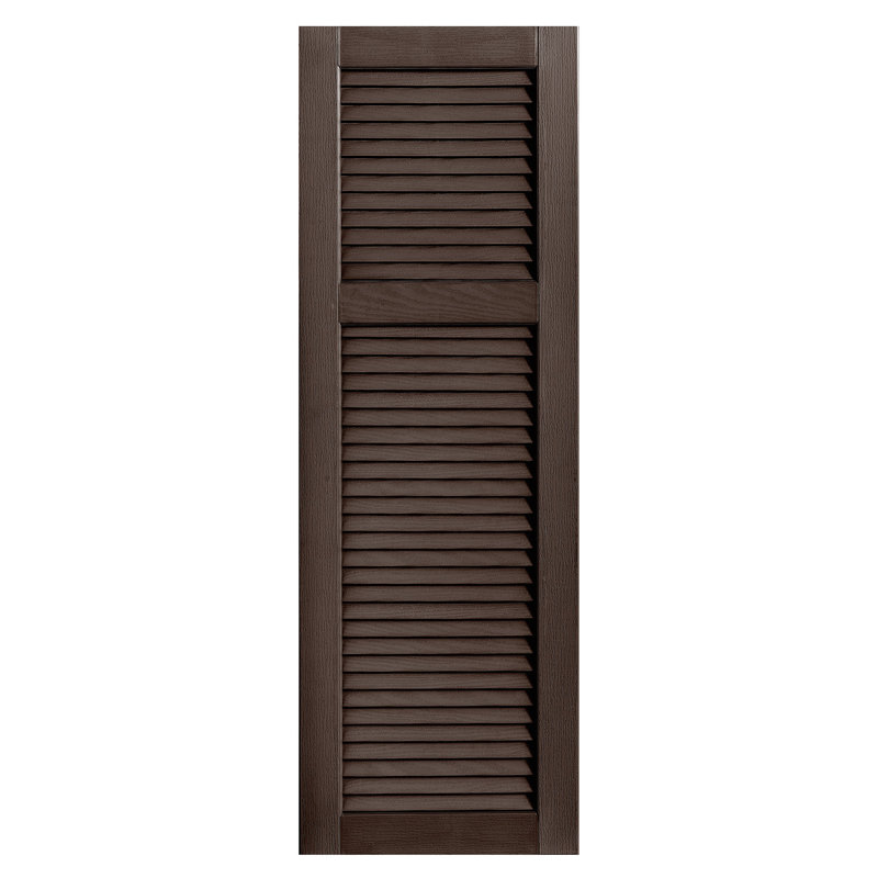 Paire de volets à persienne droite, 64 po, Brun, 16 po