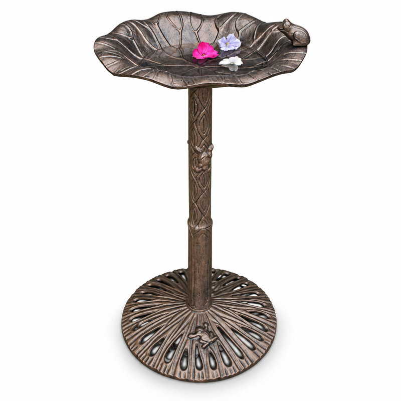Bain d'oiseaux Ditmas Frog, Bronze Antique
