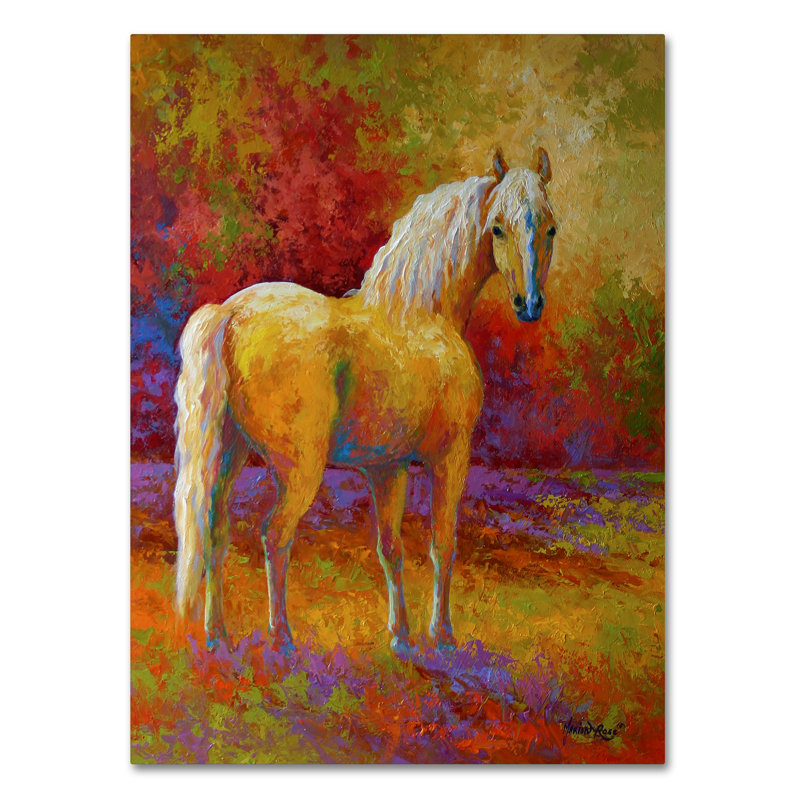 Vibrant Palomino Horse Canvas Art in Bold Colors