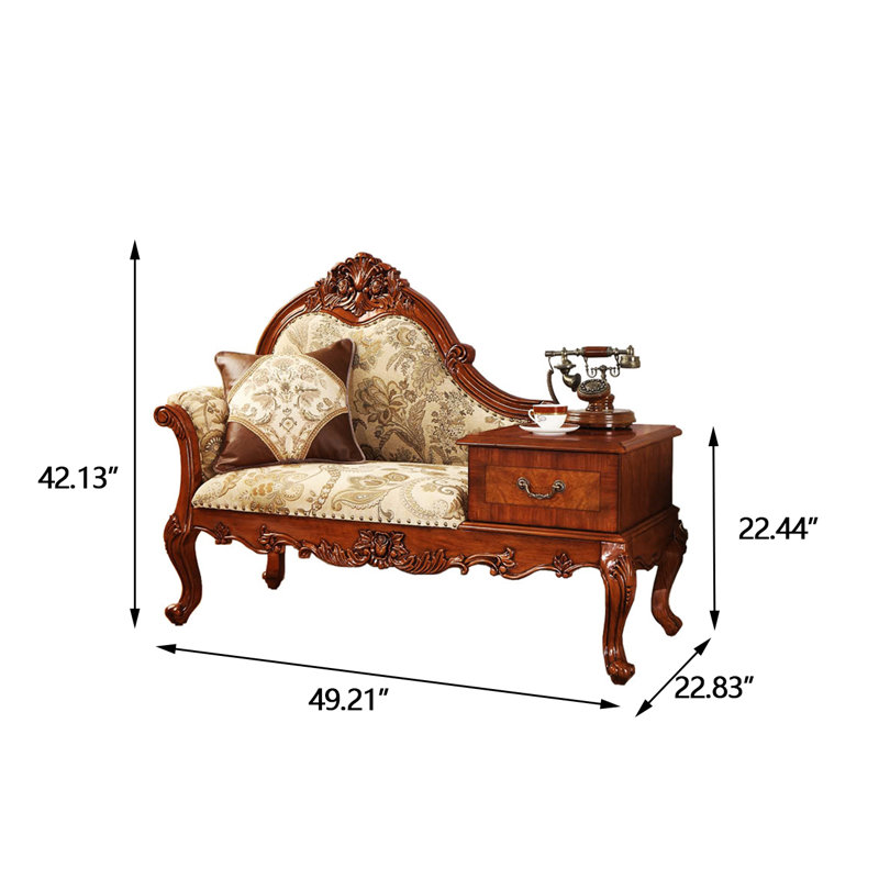 49.21"American solid wood brown queen-sized chair