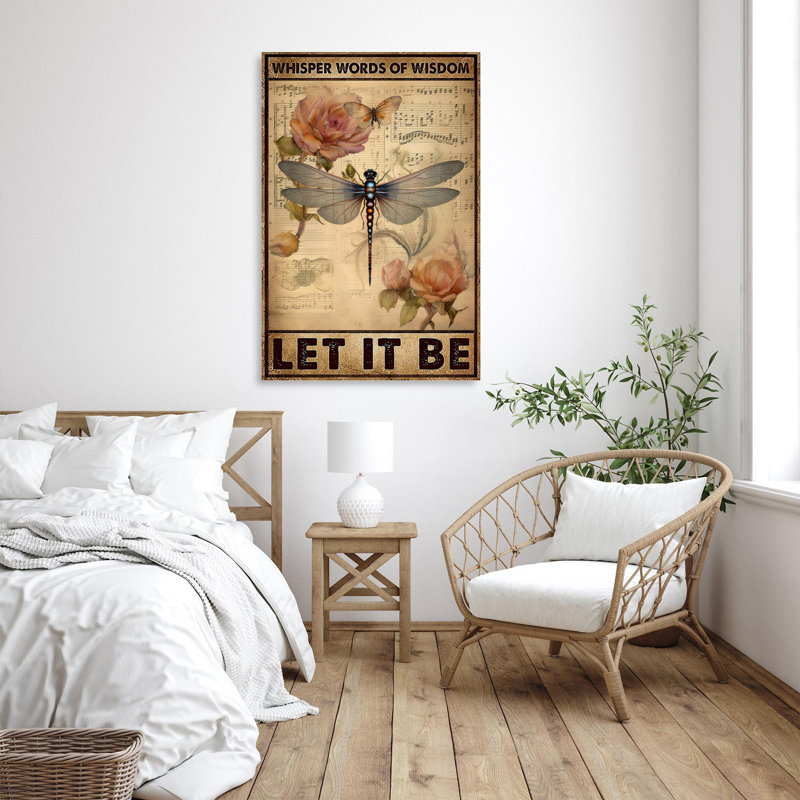 " Dragonfly Let It Be ", 36" H x 24" W x 1.25" D