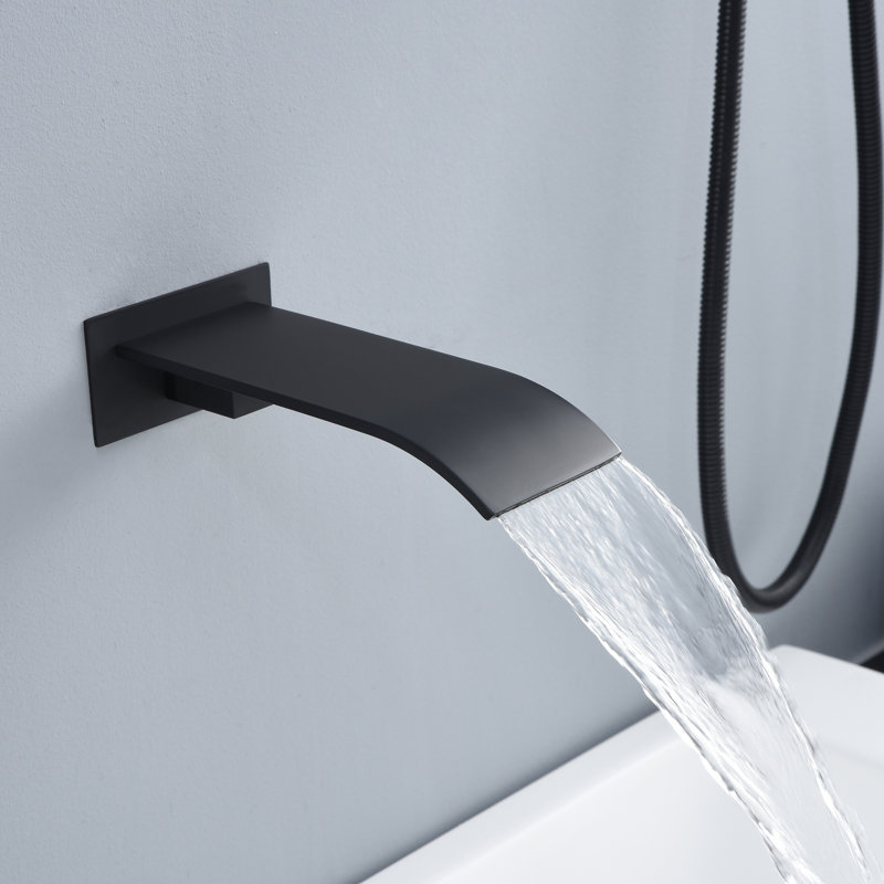 Matte Black Multi-Head Wall-Mounted Shower System with Handheld