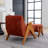 Chenille Upholstered Armchair With Matching Ottoman-1765337427