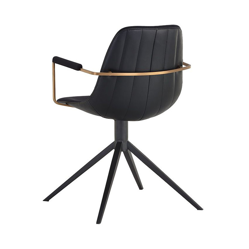 Cassius Upholstered Arm Chair, Black Faux Leather