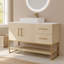 Meuble-lavabo moderne de 36 po avec lavabo vasque en céramique, meuble autoportant d'appoint doré-122947381