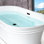 Baignoire de trempage autoportante en acrylique 67 pi x 29,5 po avec piédestal, double extrémité, conception antidérapante