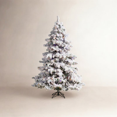 Frosted Pre-Lit Pine Christmas Tree